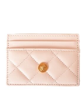 Versace Medusa Quilted Leather Card Holder in Blush
